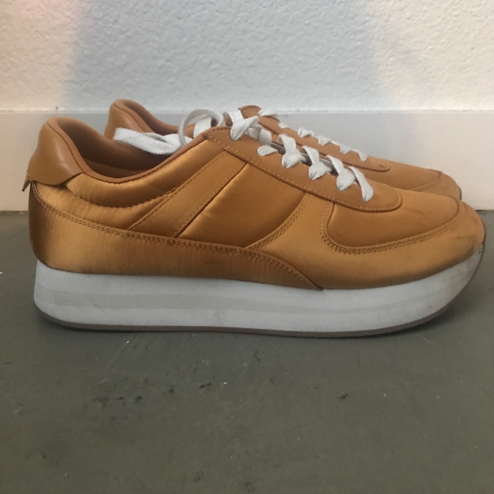 zara gold sneakers